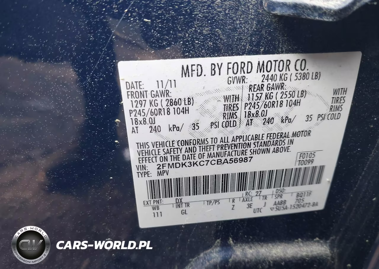 2012 Ford Edge Limited VIN:2FMDK3KC7CBA56987 - 9