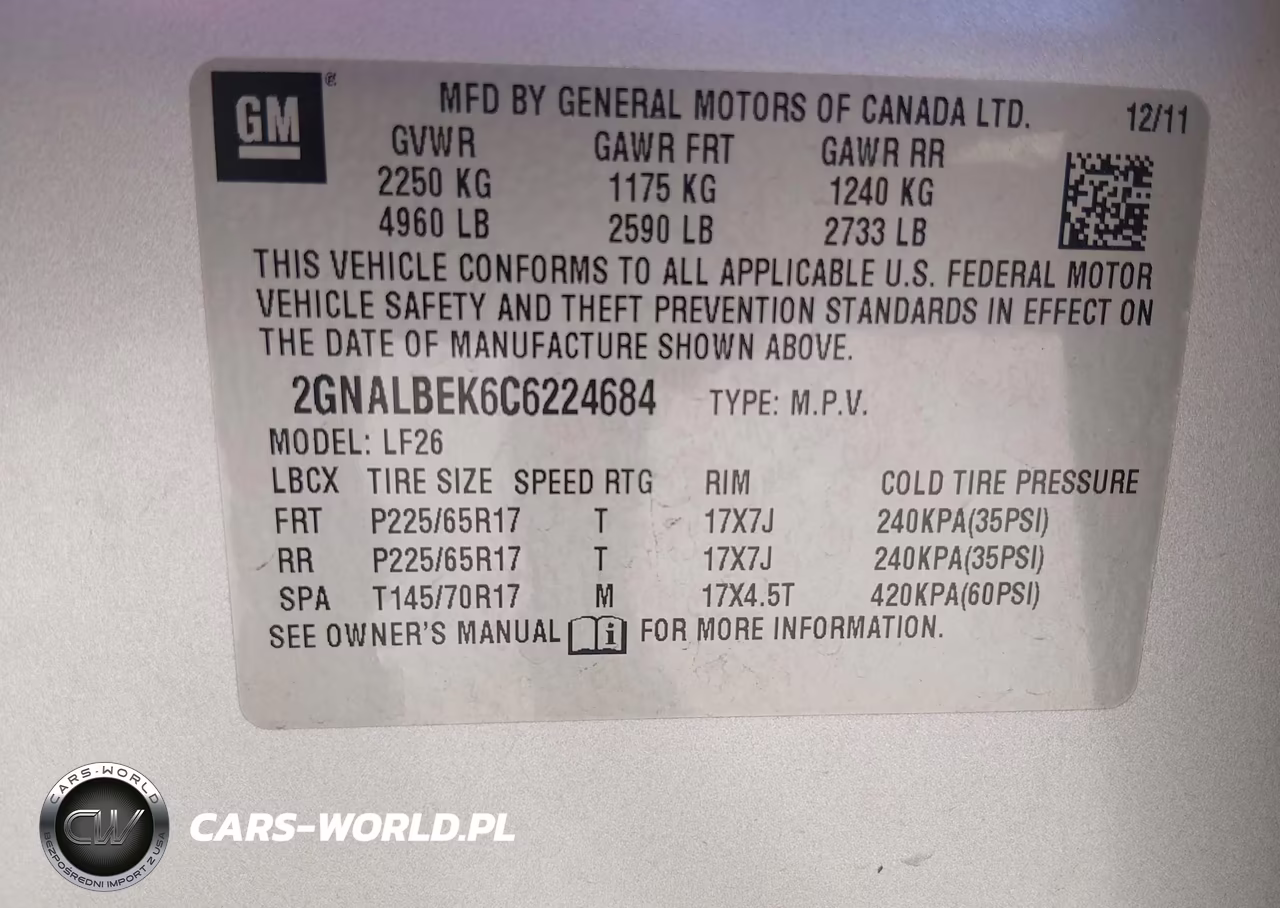 2012 Chevrolet Equinox Ls VIN:2GNALBEK6C6224684 - 9