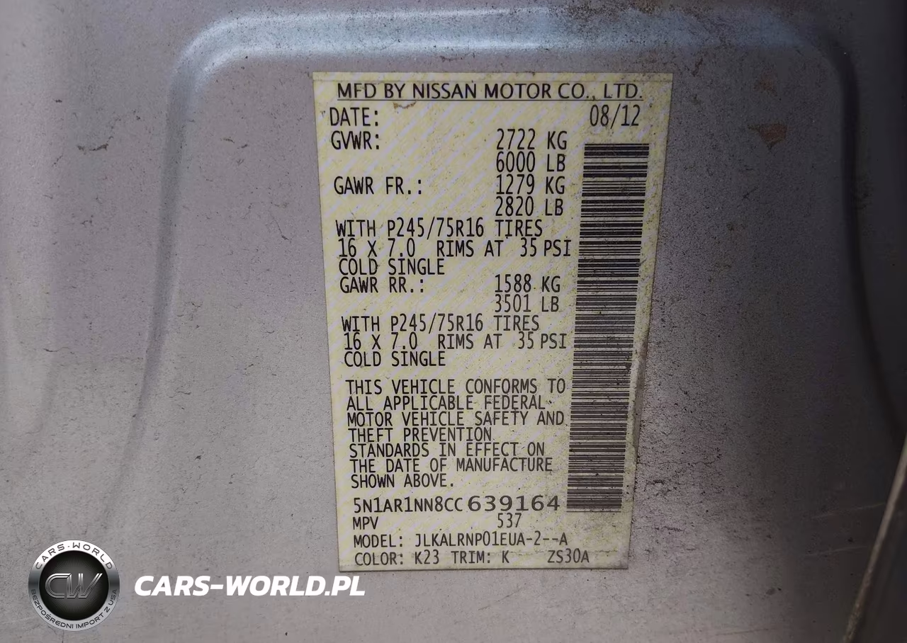 2012 Nissan Pathfinder S VIN:5N1AR1NN8CC639164 - 9