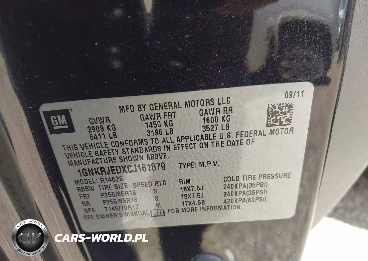 2012 Chevrolet Traverse 2Lt VIN:1GNKRJEDXCJ161879 - 9