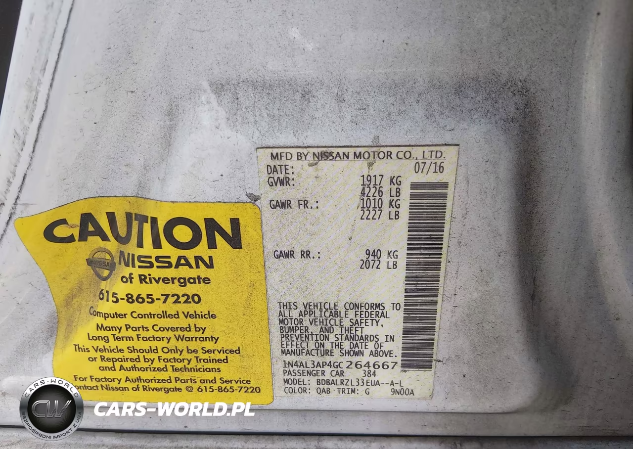 2016 Nissan Altima 2.5 Sl VIN:1N4AL3AP4GC264667 - 9