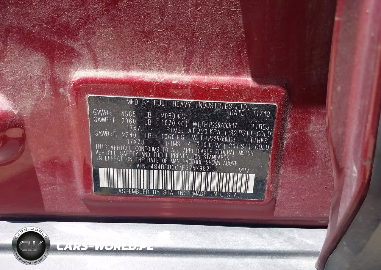 2014 Subaru Outback 2.5I Premium VIN:4S4BRBCC7E3257982 - 9