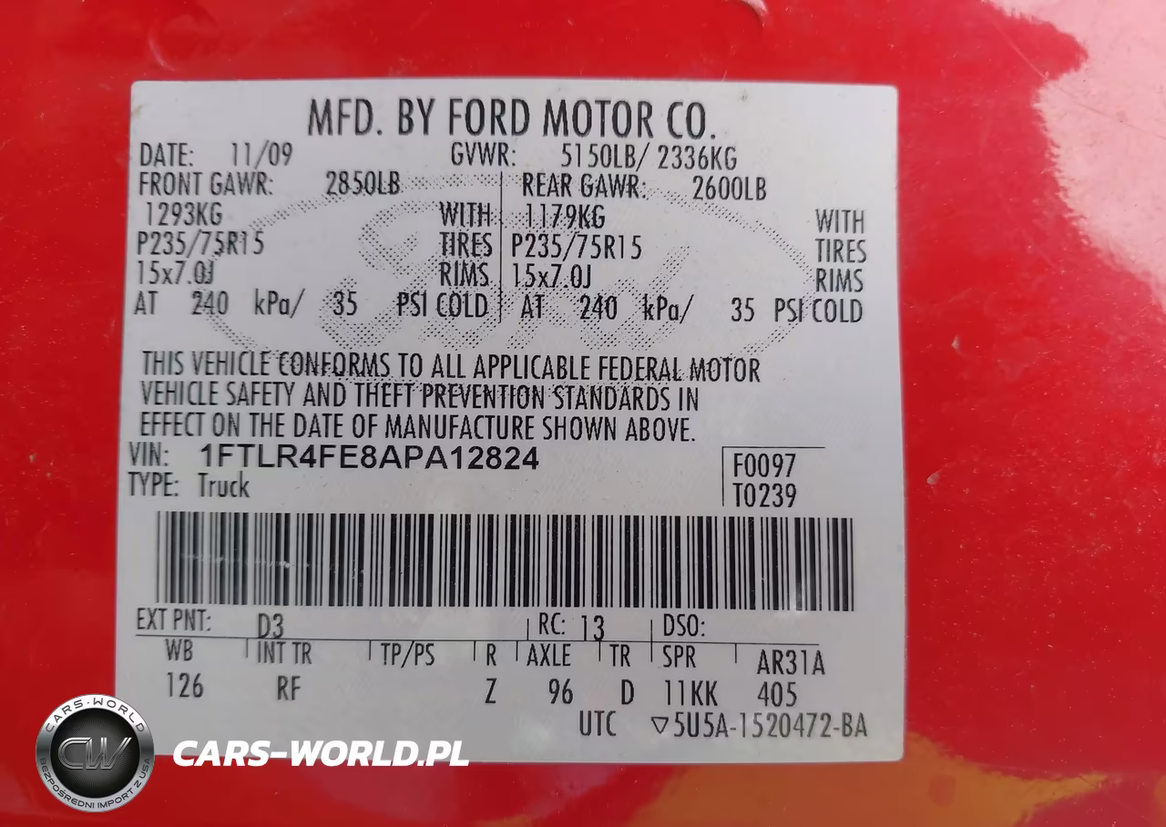 2010 Ford Ranger Sport-Xlt VIN:1FTLR4FE8APA12824 - 9