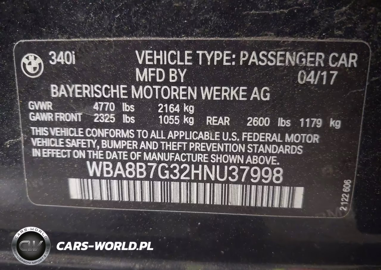 2017 BMW 340I xDrive VIN:WBA8B7G32HNU37998 - 9