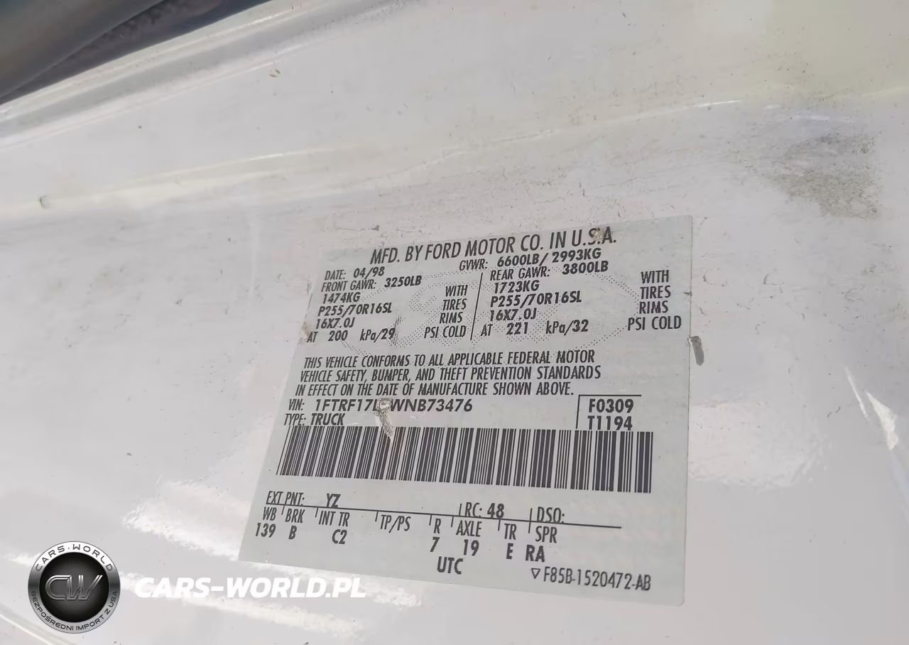 1998 Ford F-150 Lariat-Standard-Xl-Xlt VIN:1FTRF17L2WNB73476 - 9
