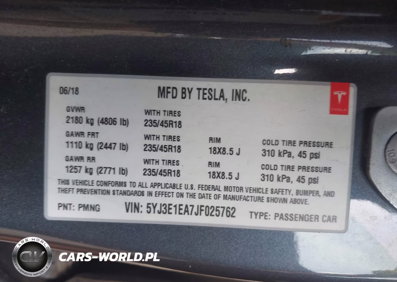 2018 Tesla Model 3 Long Range-Mid Range VIN:5YJ3E1EA7JF025762 - 9
