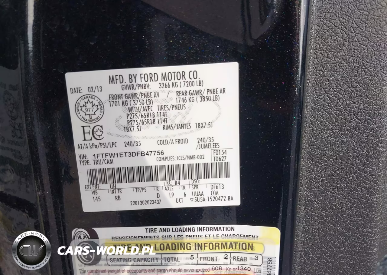 2013 Ford F-150 Fx4 VIN:1FTFW1ET3DFB47756 - 9