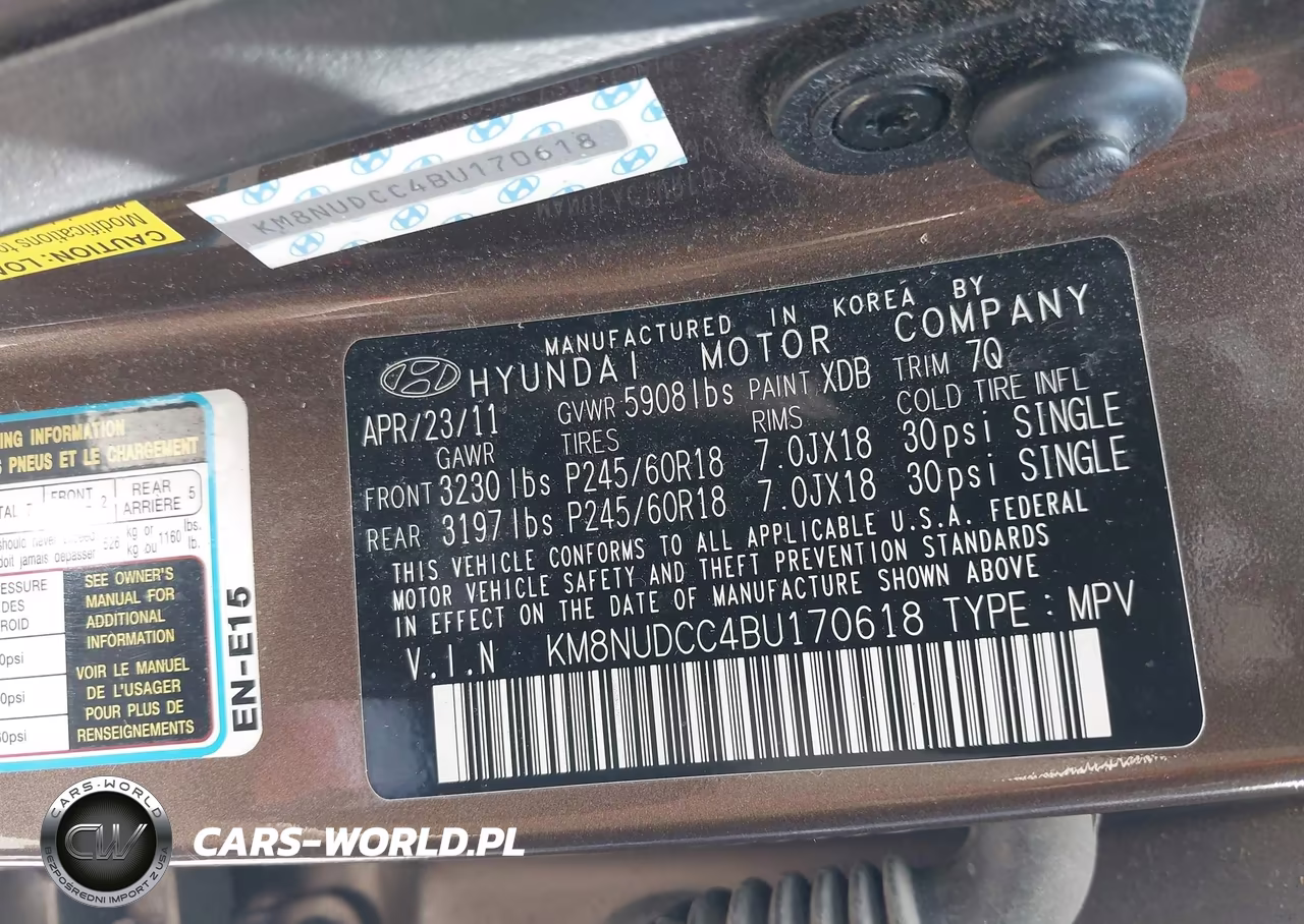 2011 Hyundai Veracruz Limited VIN:KM8NUDCC4BU170618 - 9