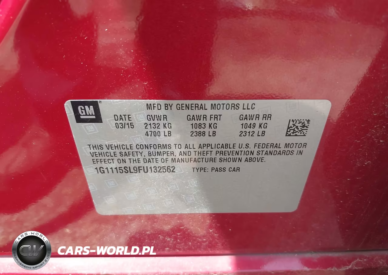 2015 Chevrolet Impala 1Lt VIN:1G1115SL9FU132562 - 9