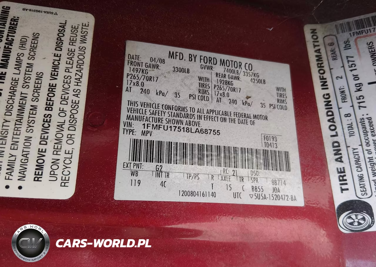 2008 Ford Expedition Eddie Bauer-King Ranch VIN:1FMFU17518LA68755 - 9