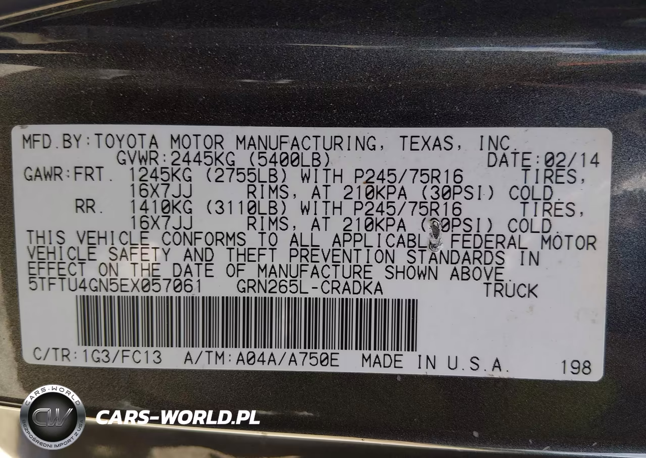 2014 Toyota Tacoma Prerunner V6 VIN:5TFTU4GN5EX057061 - 9