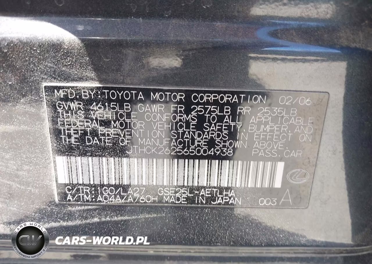 2006 Lexus Is 250 VIN:JTHCK262565004938 - 9