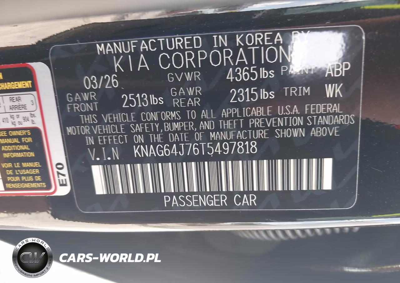 2026 Kia K5 Gt-Line Fwd VIN:KNAG64J76T5497818 - 9