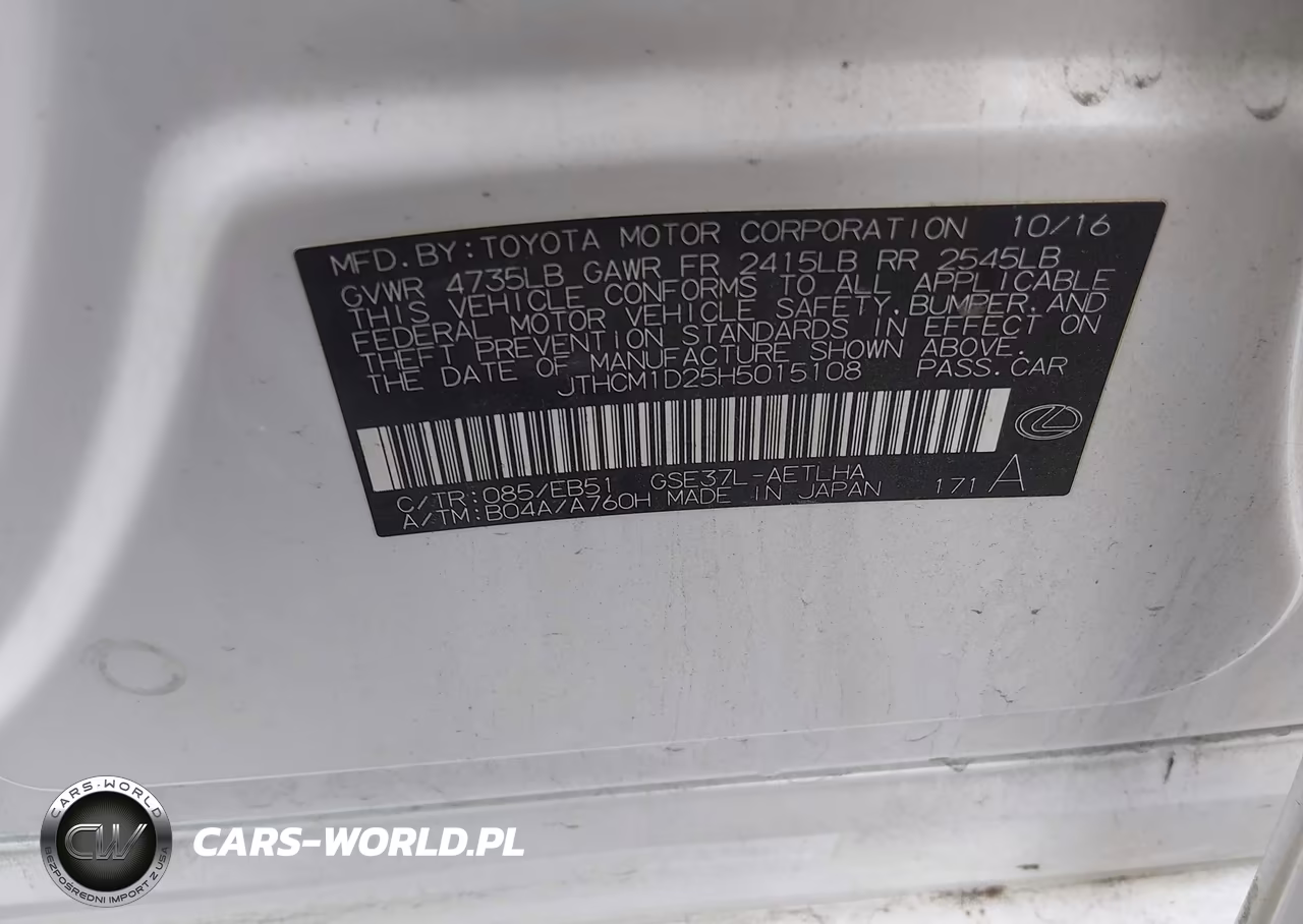 2017 Lexus Is 300 VIN:JTHCM1D25H5015108 - 9