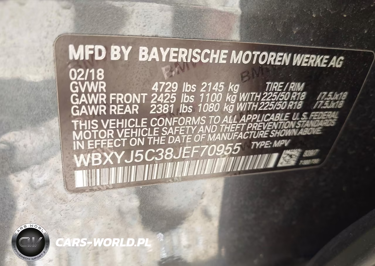 2018 BMW X2 xDrive28I VIN:WBXYJ5C38JEF70955 - 9
