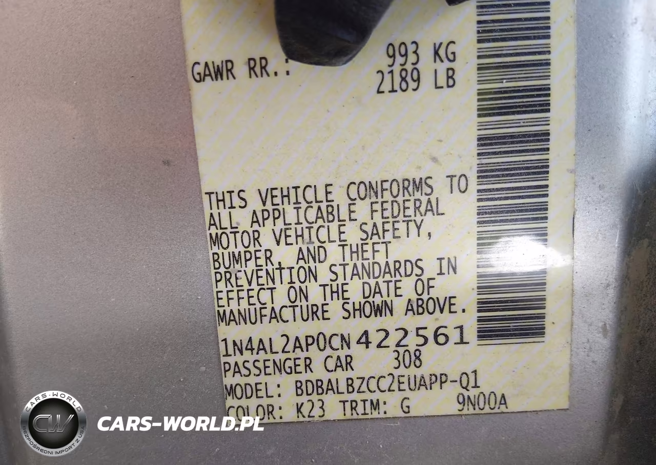2012 Nissan Altima 2.5 S VIN:1N4AL2AP0CN422561 - 9