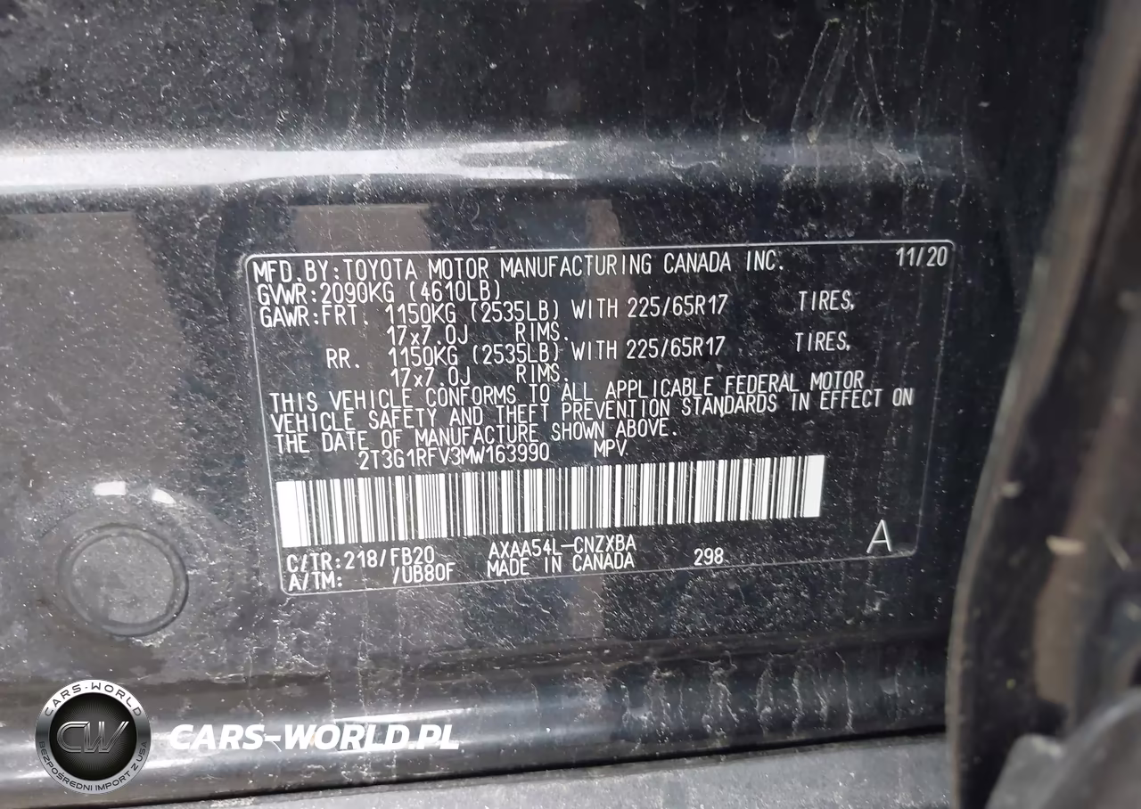 2021 Toyota Rav4 Le VIN:2T3G1RFV3MW163990 - 9