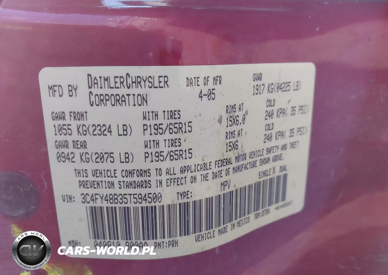 2005 Chrysler Pt Cruiser VIN:3C4FY48B35T594500 - 9