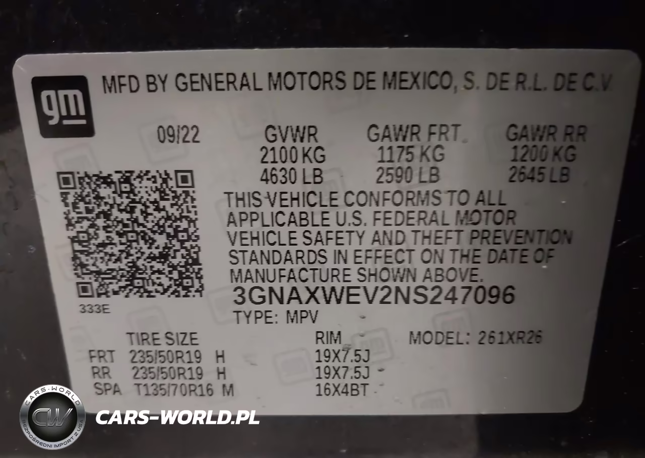 2022 Chevrolet Equinox Awd Rs VIN:3GNAXWEV2NS247096 - 9