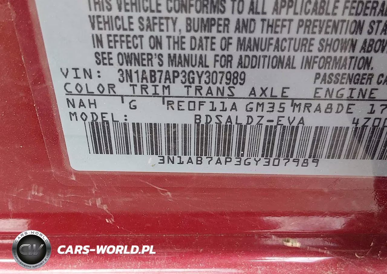 2016 Nissan Sentra Sv VIN:3N1AB7AP3GY307989 - 9