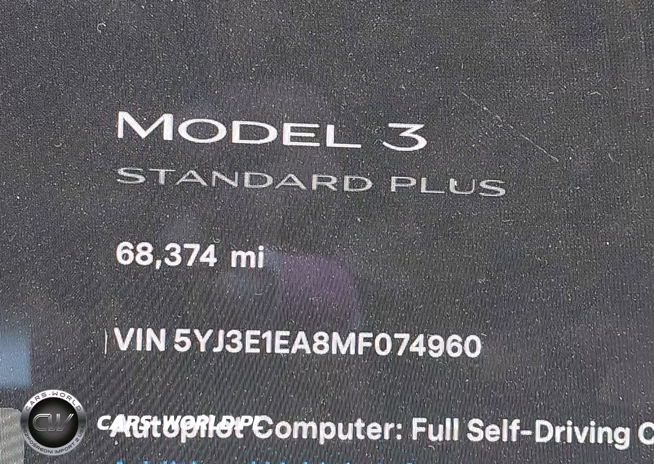 2021 Tesla Model 3 Standard Range Plus Rear-Wheel Drive VIN:5YJ3E1EA8MF074960 - 14