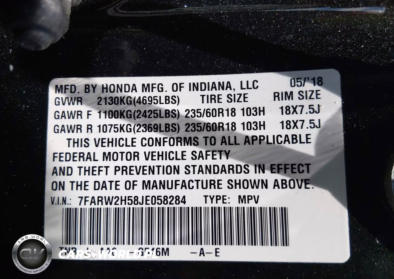 2018 Honda Cr-V Ex VIN:7FARW2H58JE058284 - 9