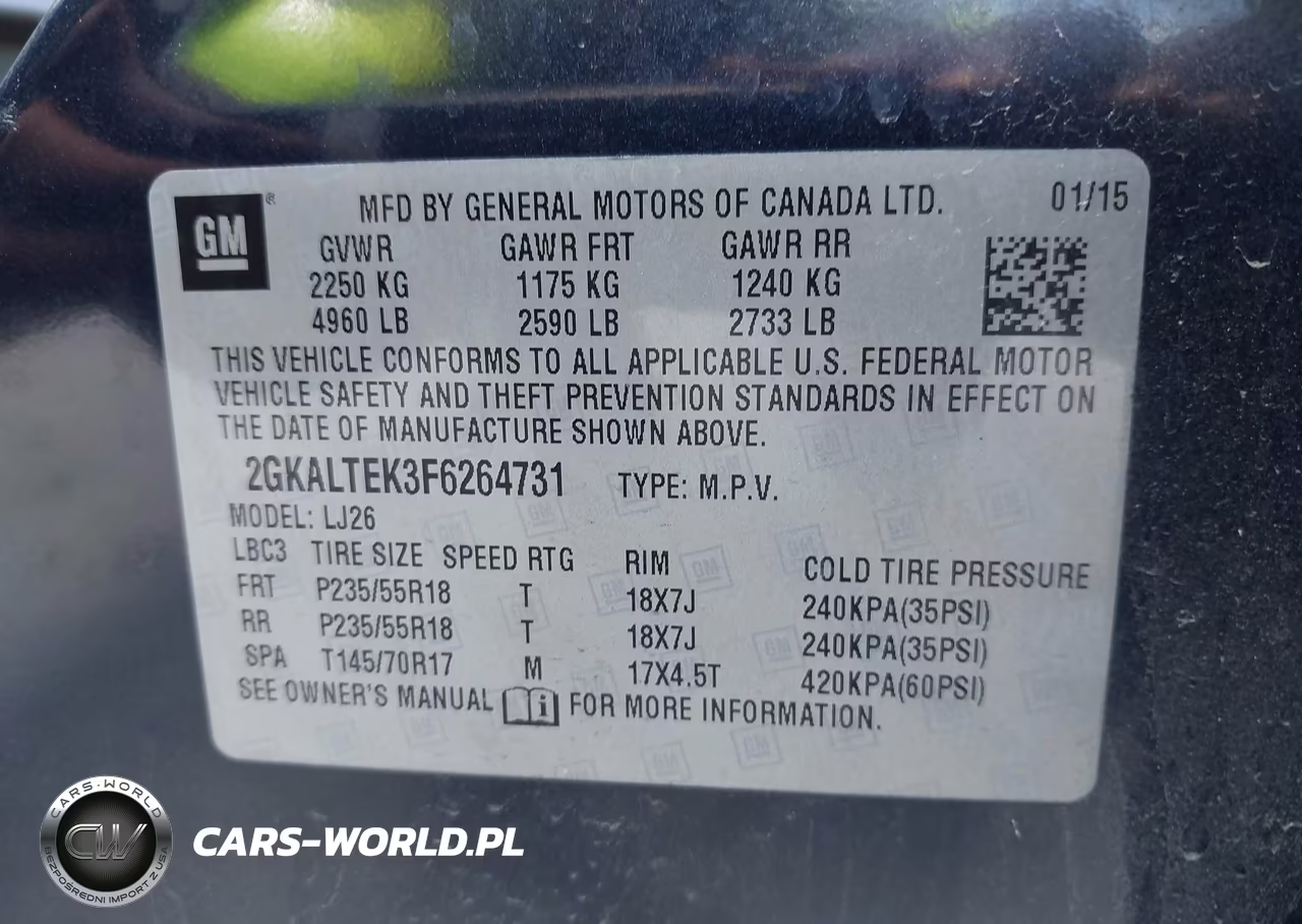 2015 GMC Terrain Slt-2 VIN:2GKALTEK3F6264731 - 9