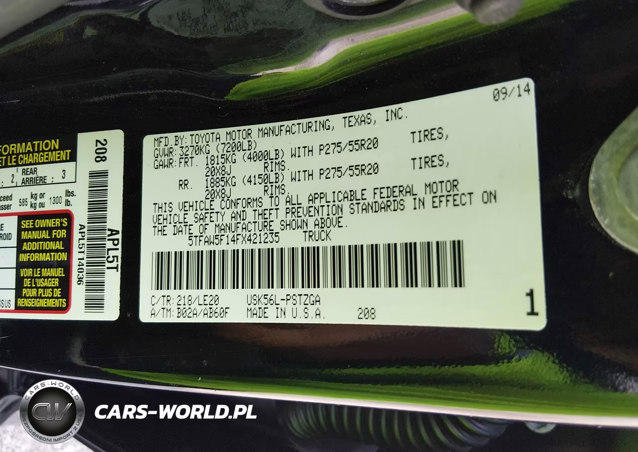2015 Toyota Tundra Platinum 5.7L V8 VIN:5TFAW5F14FX421235 - 9