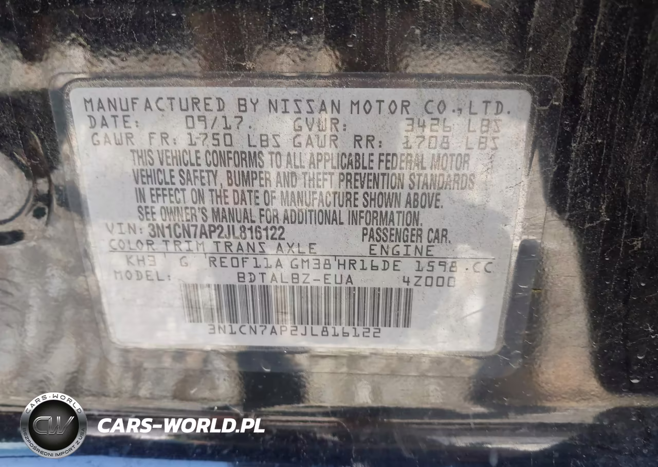 2018 Nissan Versa 1.6 Sv VIN:3N1CN7AP2JL816122 - 9