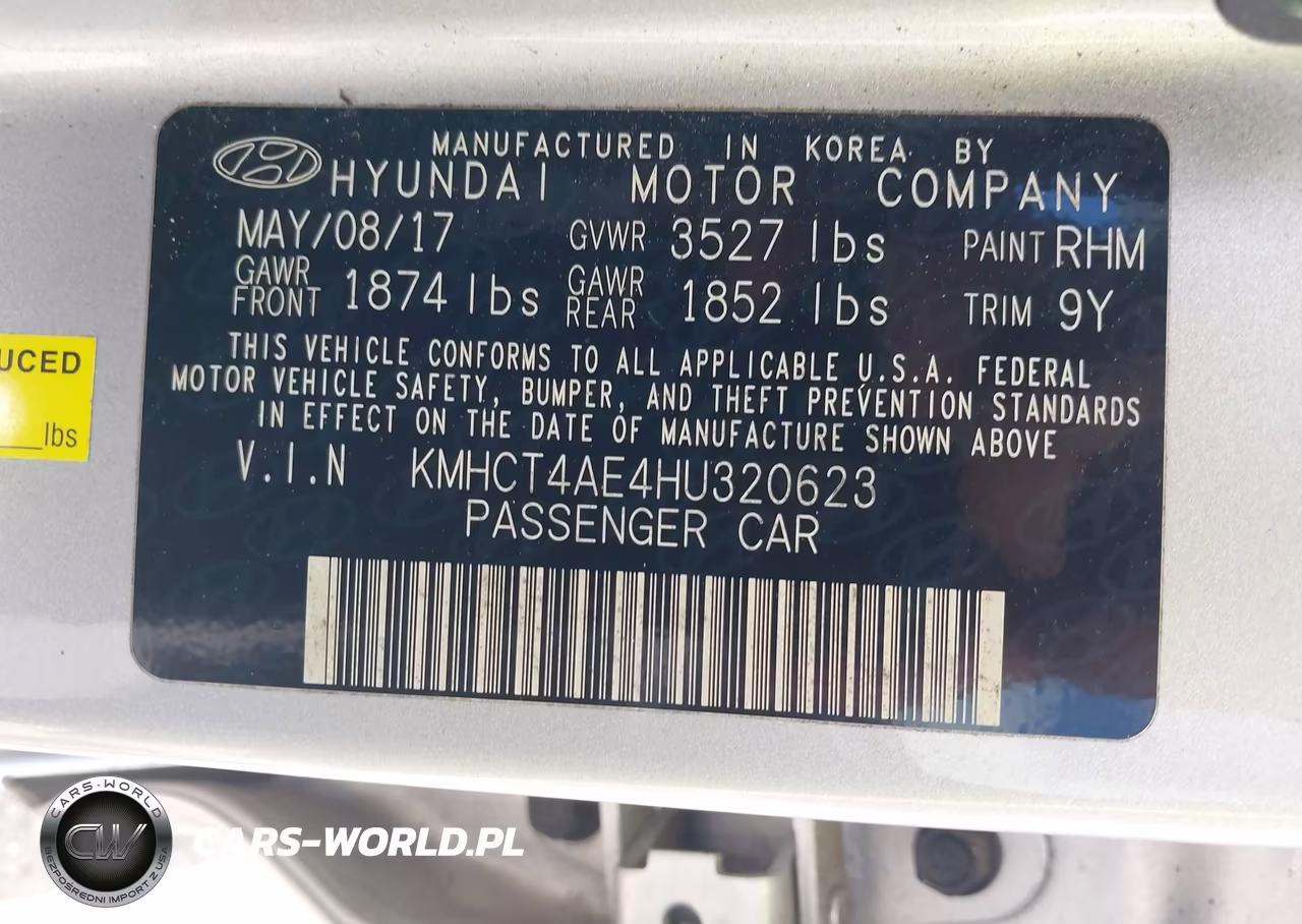 2017 Hyundai Accent Se VIN:KMHCT4AE4HU320623 - 9