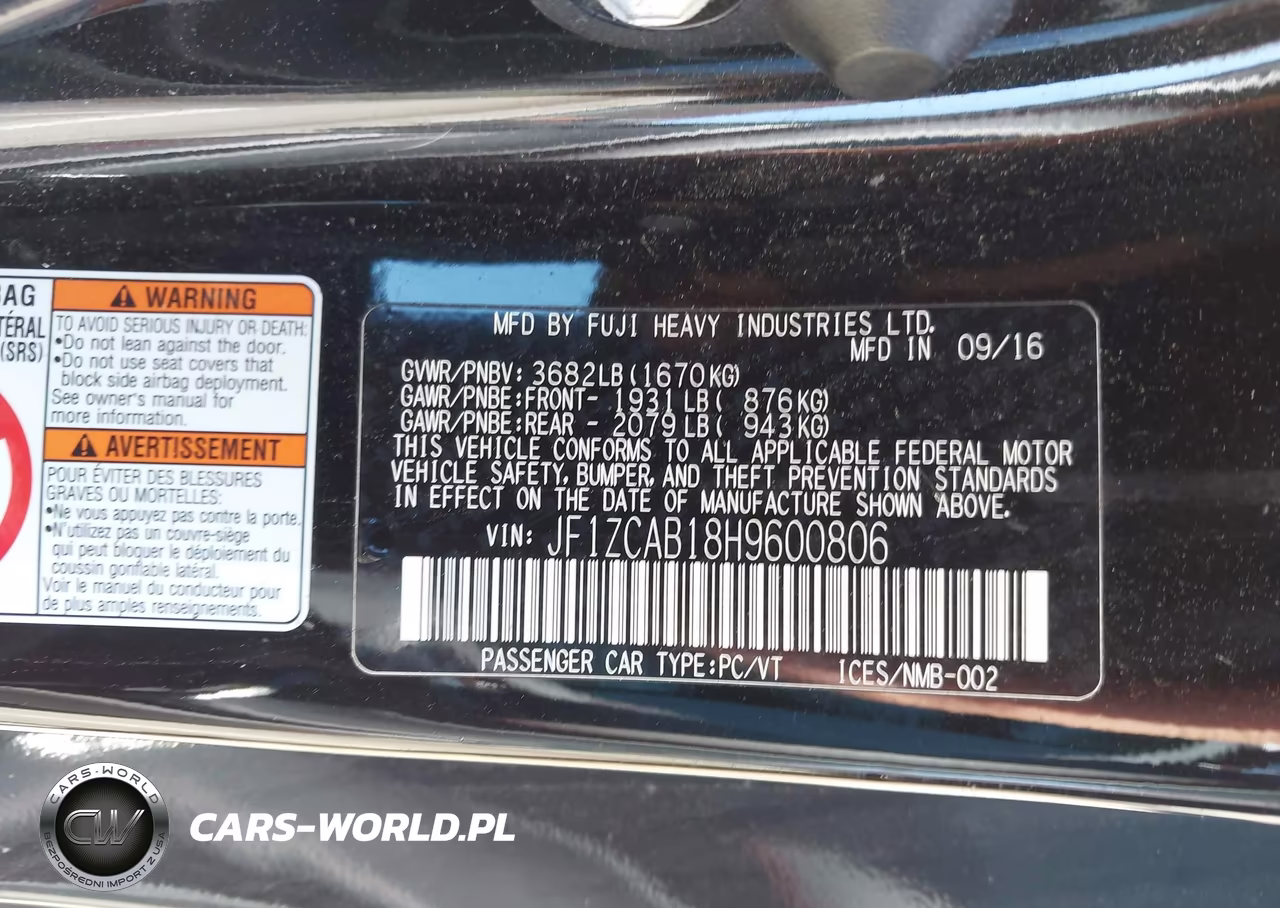 2017 Subaru Brz Premium VIN:JF1ZCAB18H9600806 - 9