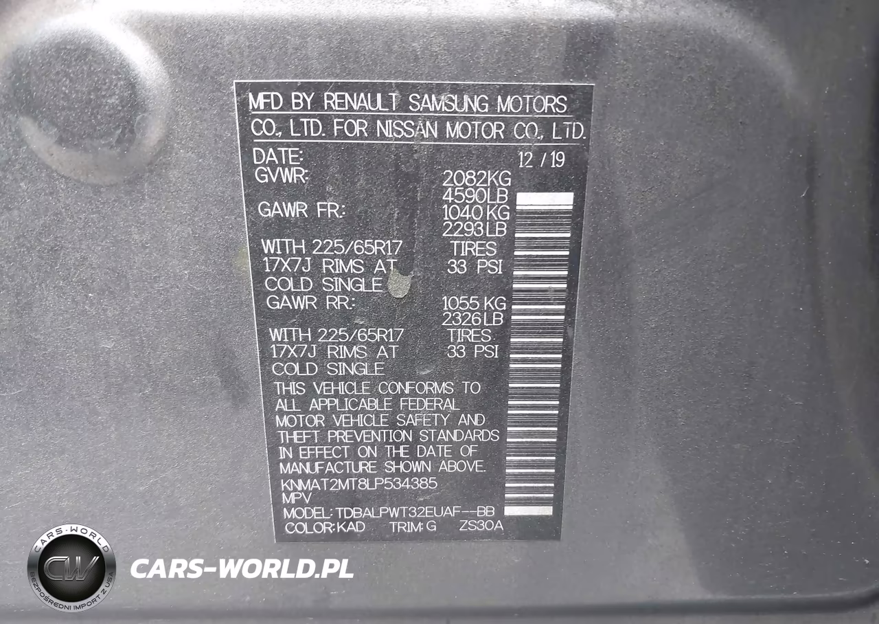 2020 Nissan Rogue S Fwd VIN:KNMAT2MT8LP534385 - 9