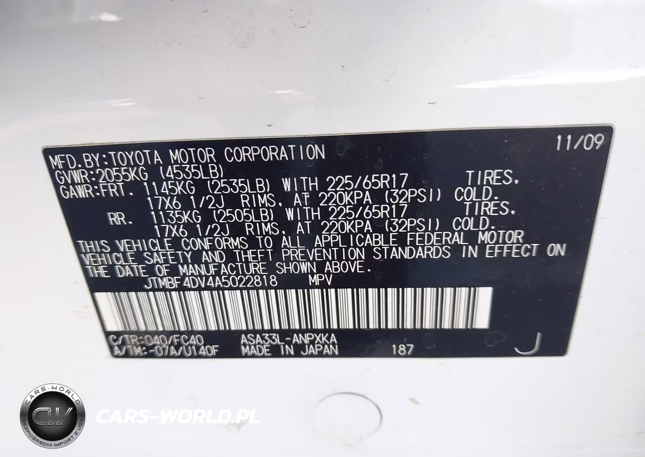 2010 Toyota Rav4 VIN:JTMBF4DV4A5022818 - 9