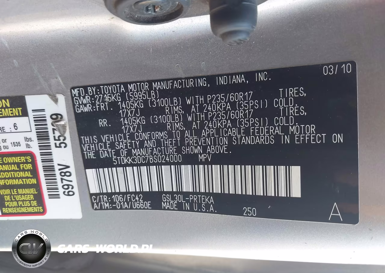 2011 Toyota Sienna Le V6 VIN:5TDKK3DC7BS024000 - 9