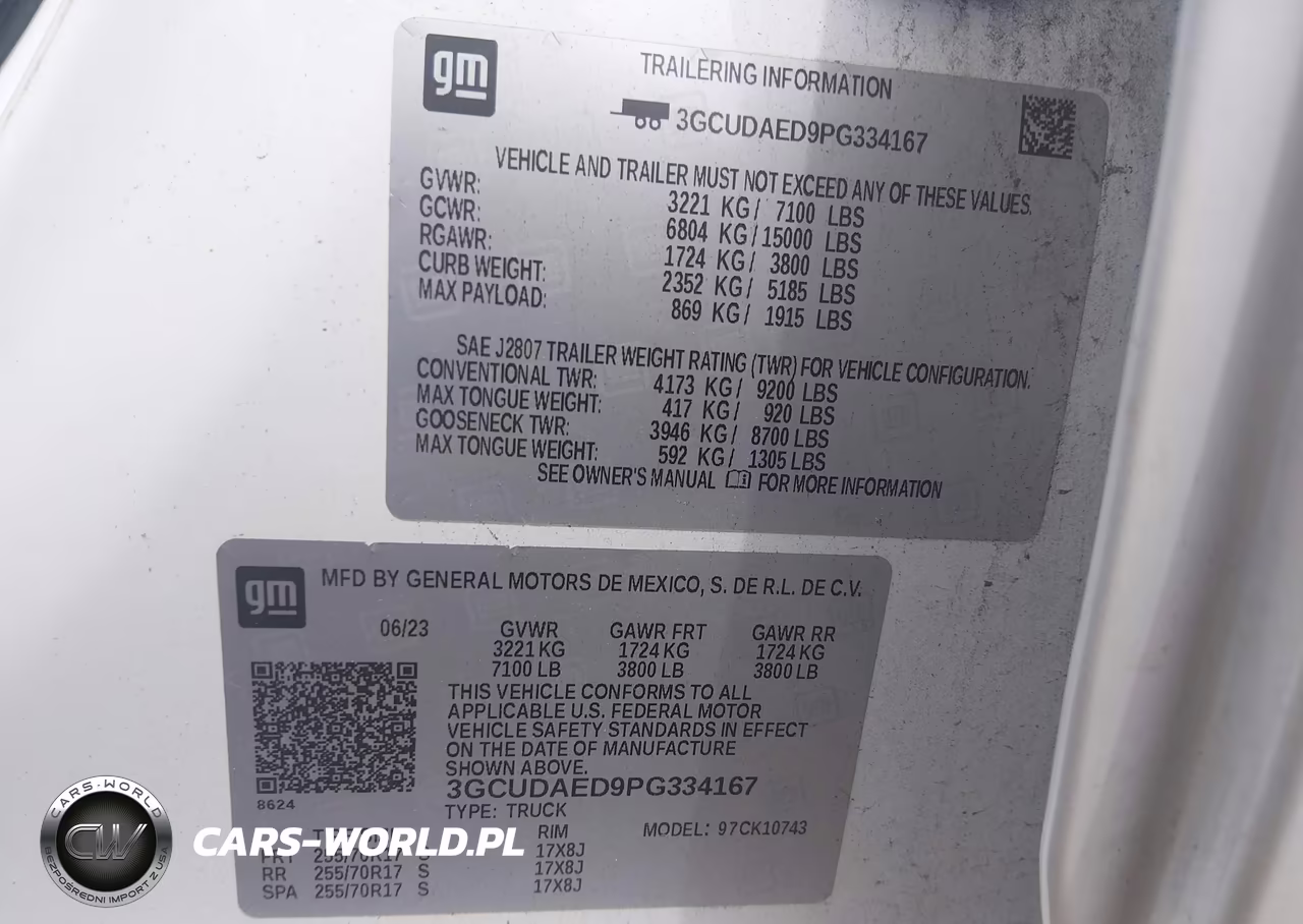 2023 Chevrolet Silverado 1500 4Wd Standard Bed Wt VIN:3GCUDAED9PG334167 - 9