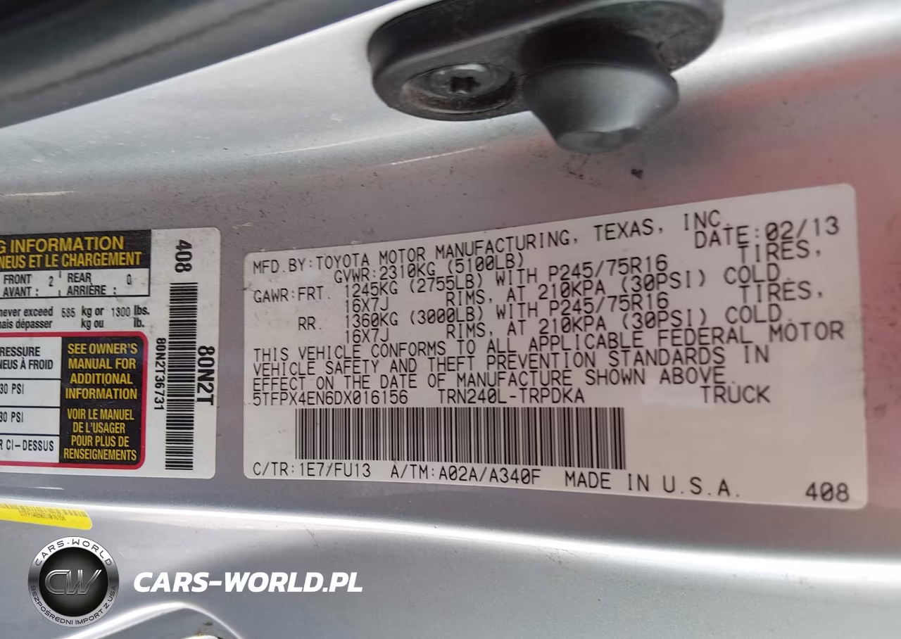 2013 Toyota Tacoma VIN:5TFPX4EN6DX016156 - 9