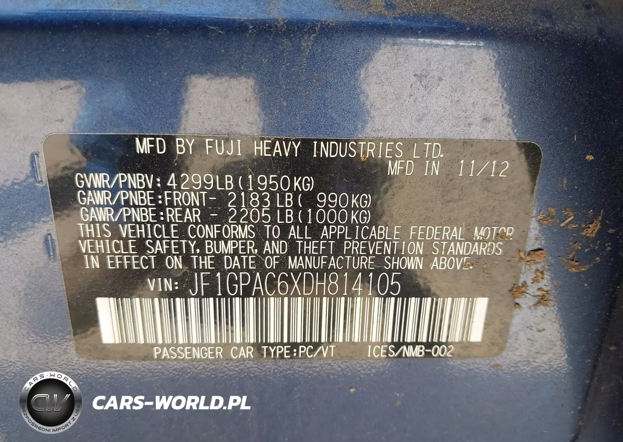 2013 Subaru Impreza 2.0I Premium VIN:JF1GPAC6XDH814105 - 9