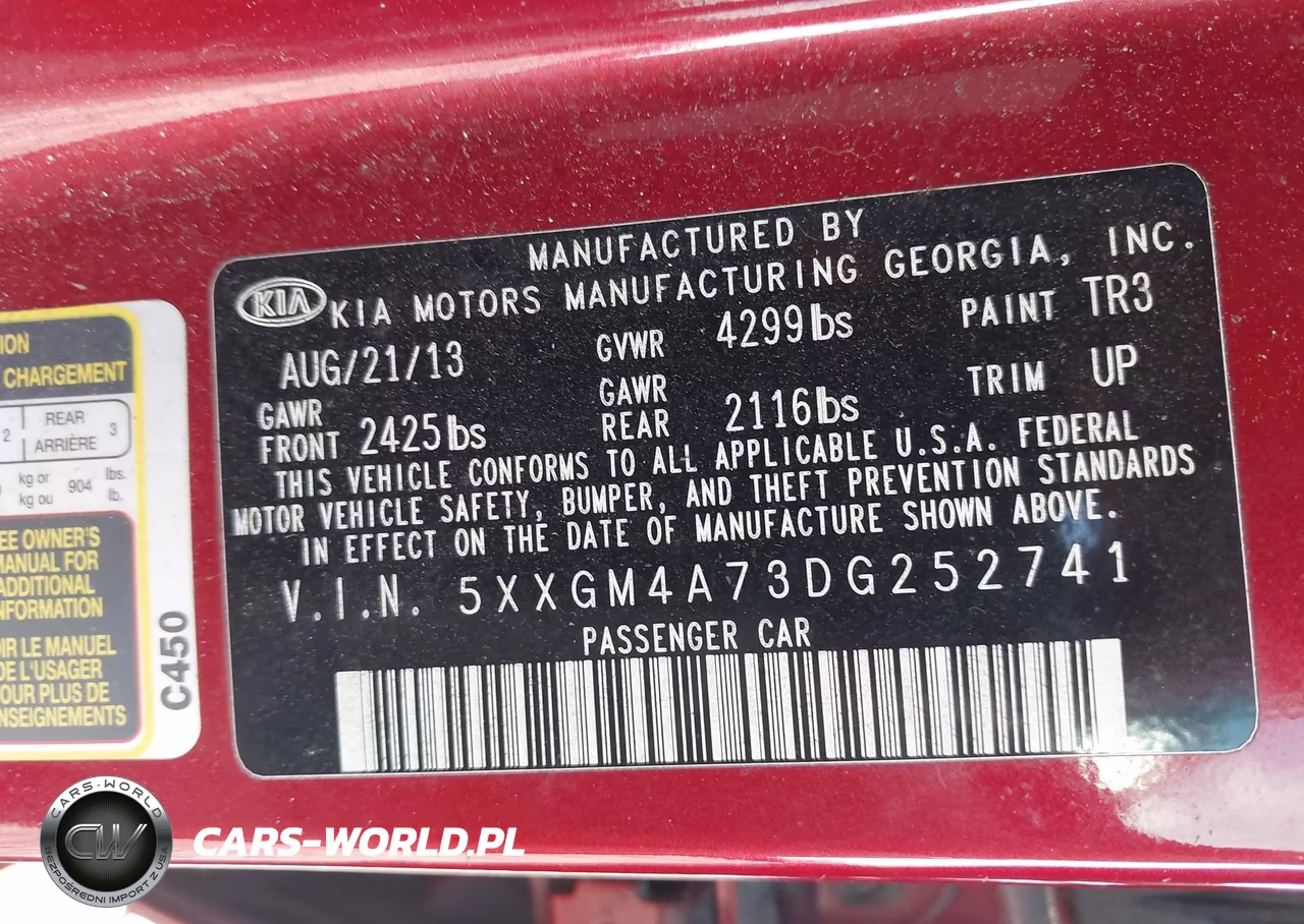 2013 Kia Optima Lx VIN:5XXGM4A73DG252741 - 9