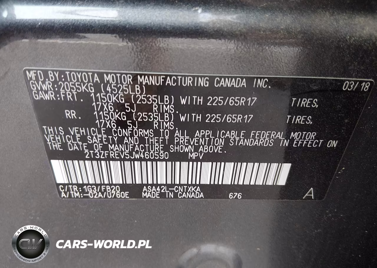 2018 Toyota Rav4 Le VIN:2T3ZFREV5JW460590 - 9