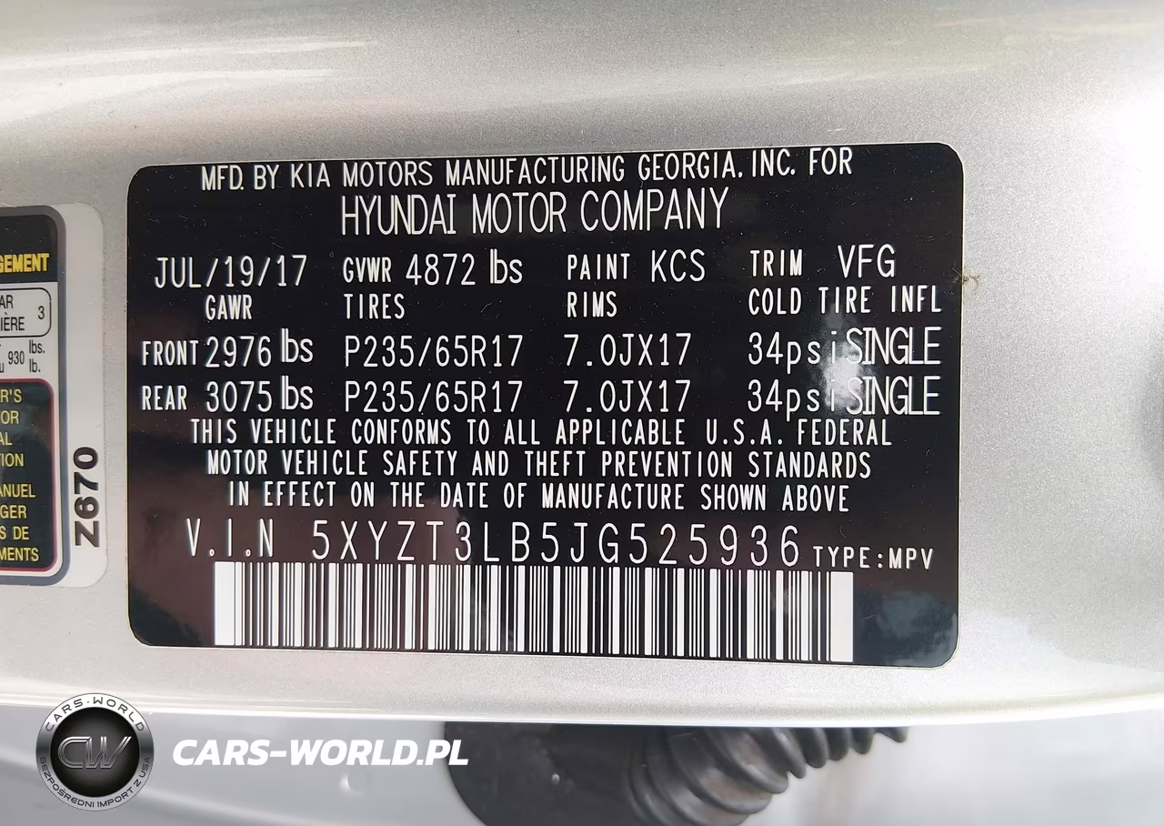 2018 Hyundai Santa Fe Sport 2.4L VIN:5XYZT3LB5JG525936 - 9