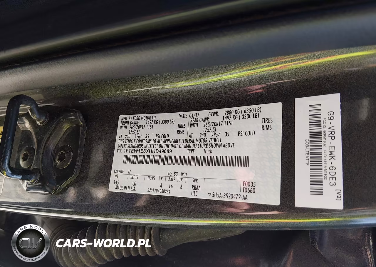 2017 Ford F-150 Xl-Xlt VIN:1FTEW1E8XHKD49689 - 9