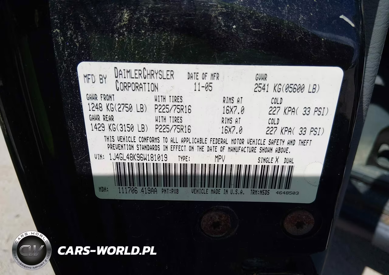2006 Jeep Liberty Sport VIN:1J4GL48K96W181019 - 8