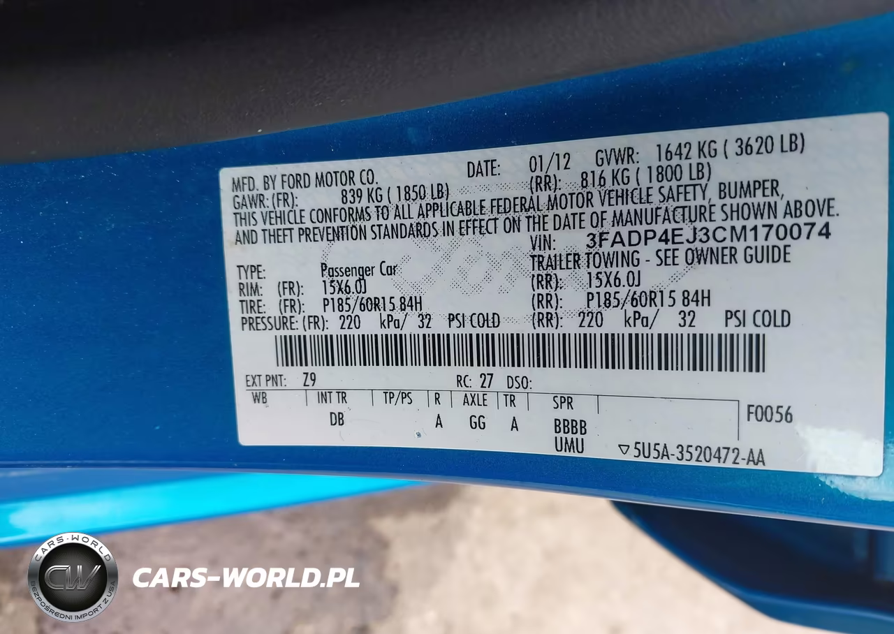 2012 Ford Fiesta Se VIN:3FADP4EJ3CM170074 - 9