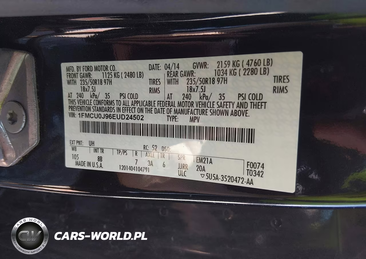 2014 Ford Escape Titanium VIN:1FMCU0J96EUD24502 - 9