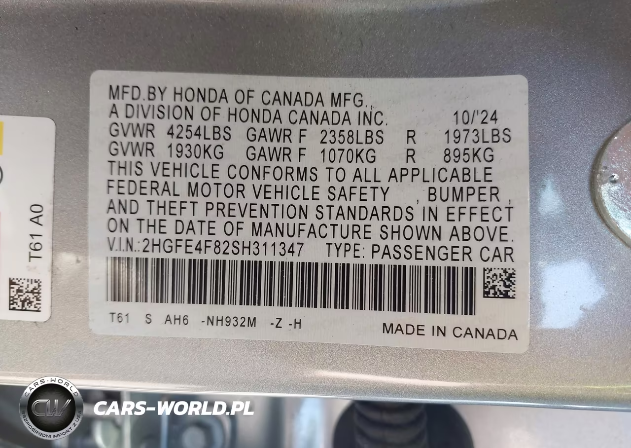 2025 Honda Civic Hybrid Sport-Sport Touring VIN:2HGFE4F82SH311347 - 9