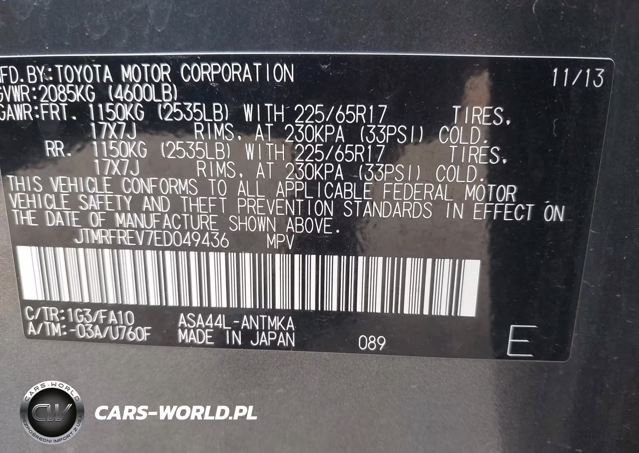 2014 Toyota Rav4 Xle VIN:JTMRFREV7ED049436 - 9