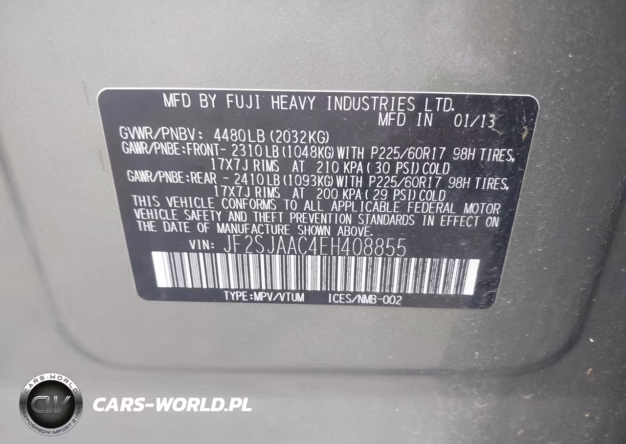2014 Subaru Forester 2.5I VIN:JF2SJAAC4EH408855 - 9
