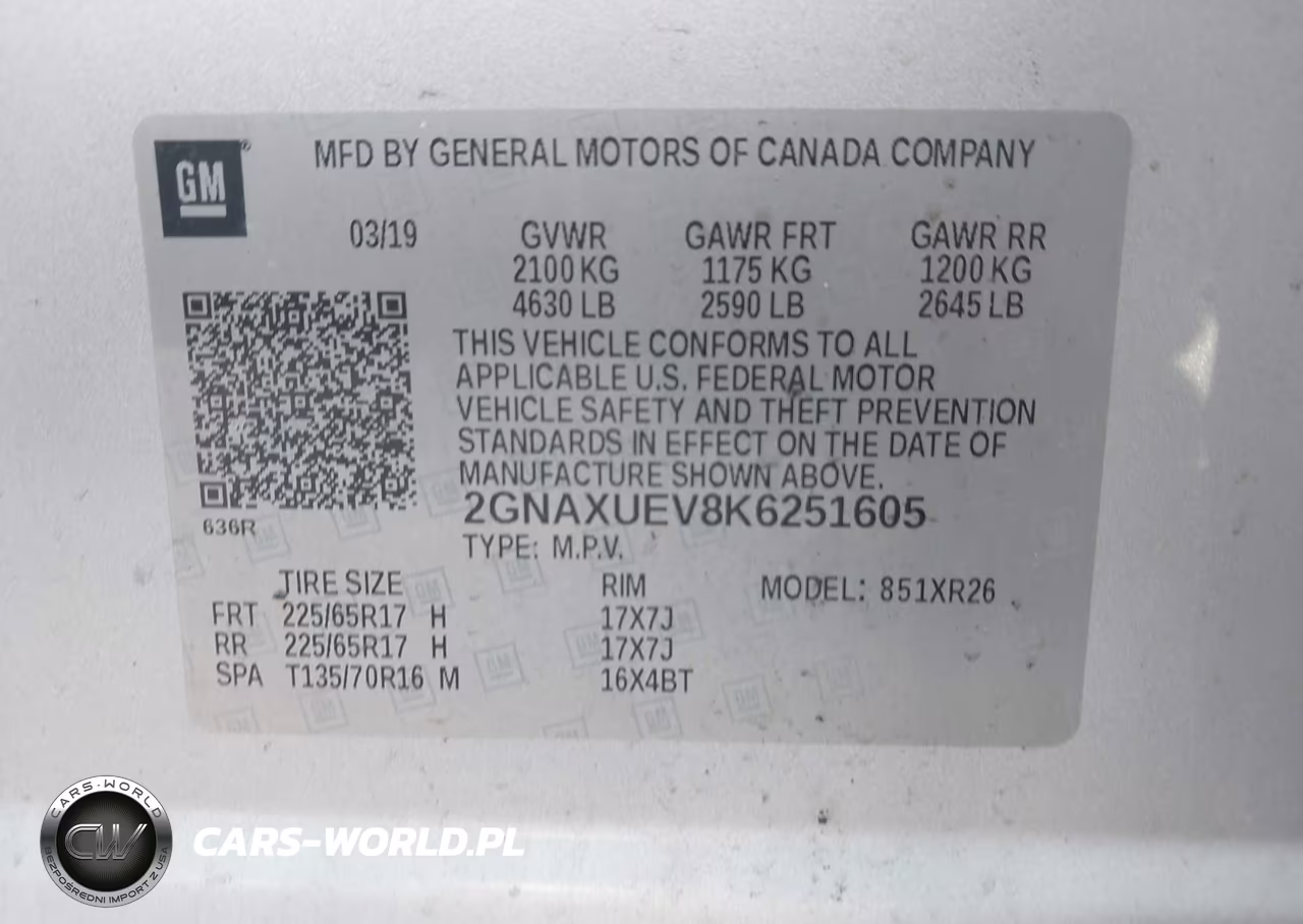 2019 Chevrolet Equinox Lt VIN:2GNAXUEV8K6251605 - 9