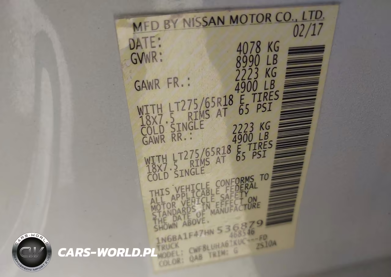 2017 Nissan Titan Xd Pro-4X Diesel VIN:1N6BA1F47HN536879 - 9