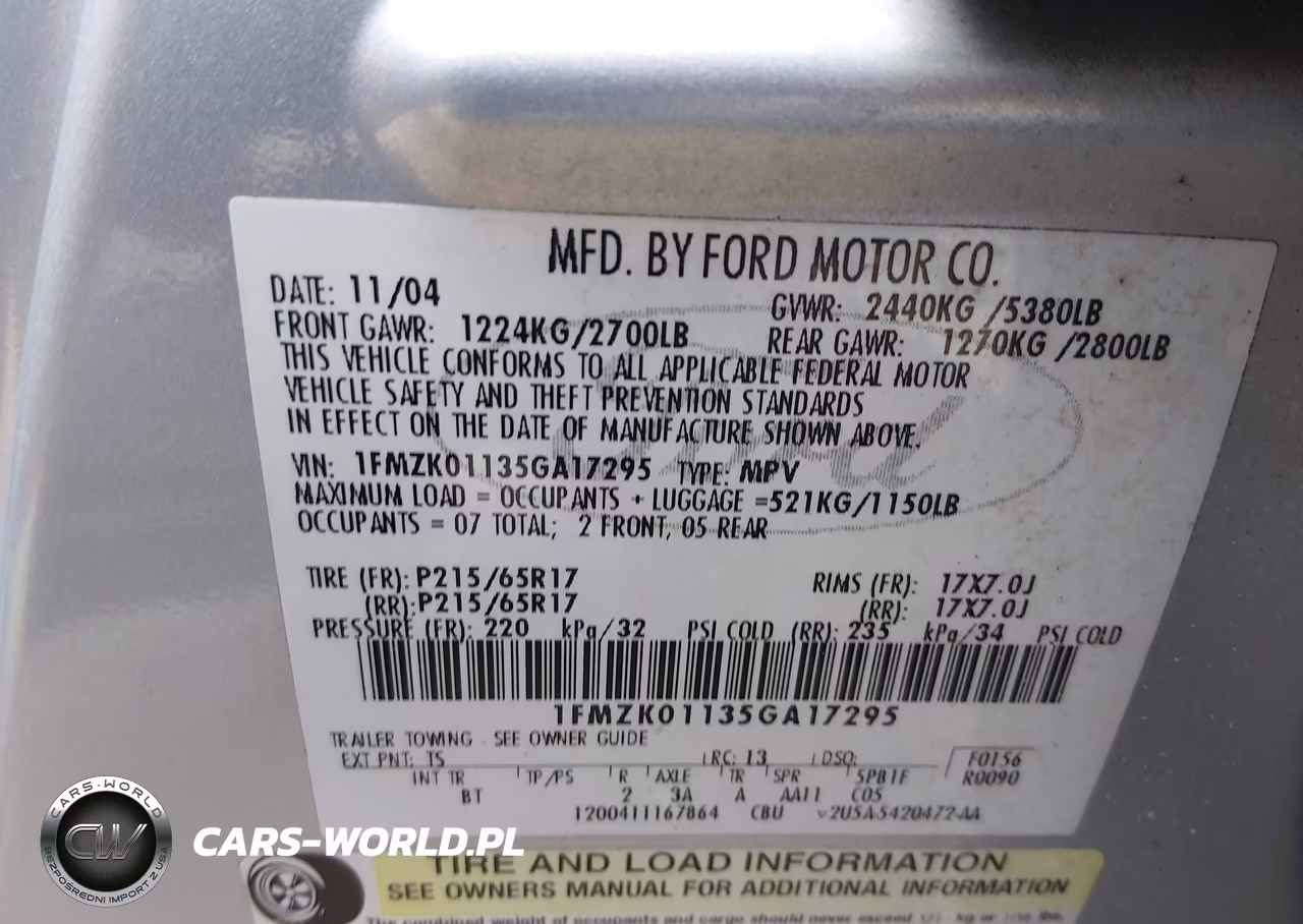 2005 Ford Freestyle Se VIN:1FMZK01135GA17295 - 9